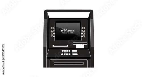 Modern ATM machine for cash withdrawal and banking services.
