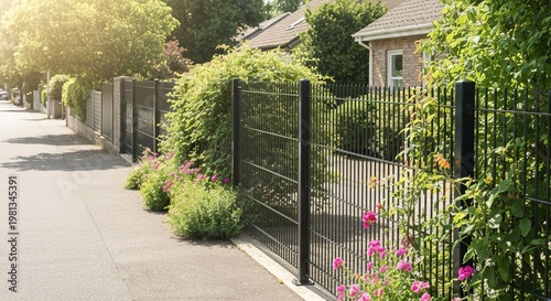 Peaceful Suburban Community with Secure Modern Homes Surrounded by Beautiful Greenery and Fencing