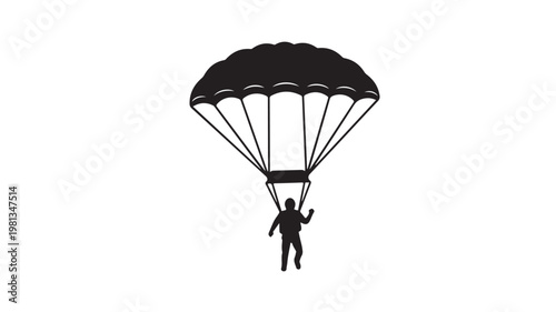 Parachute Icon Skydiving Silhouette Adventure Extreme Sports Freedom Symbol