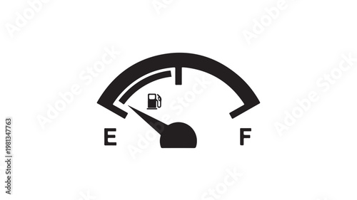 Fuel Gauge Low Icon Empty Gas Tank Indicator for Car Dashboard Warning Symbol