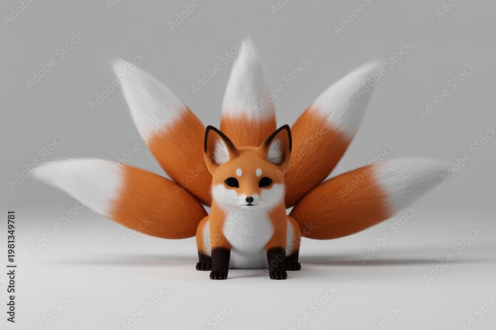 Fototapeta premium Nine-Tailed Fox Anime Character