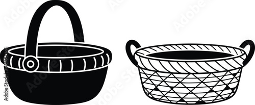  empty baskets vector icons illustration design.