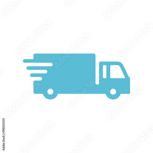 お急ぎ便トラックシンプルアイコン・水色