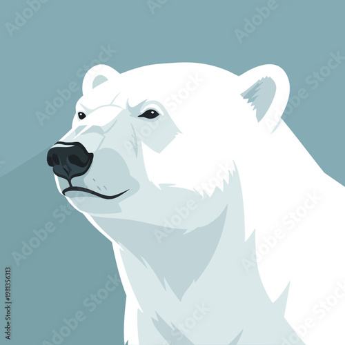 Majestic Polar Bear Portrait in Natural Habitat for Wildlife and Nature Themes