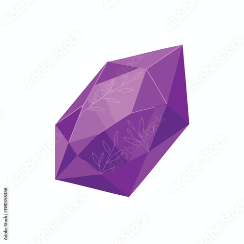 Elegant Purple Crystal with Geometric Facets for Jewelry and Decor