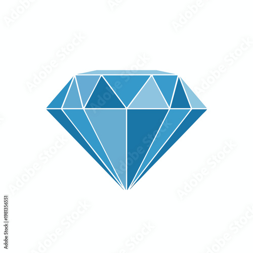 Elegant Blue Diamond Illustration for Jewelry and Luxury Lifestyle Designs
