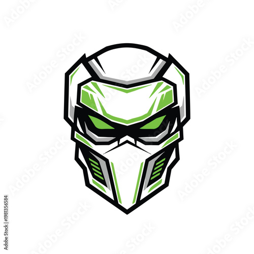 Futuristic Helmet Design Illustration for Technology and Gaming Themes