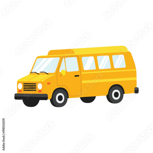 Bright Yellow Minivan Used for Family Transportation and Travel Adventures