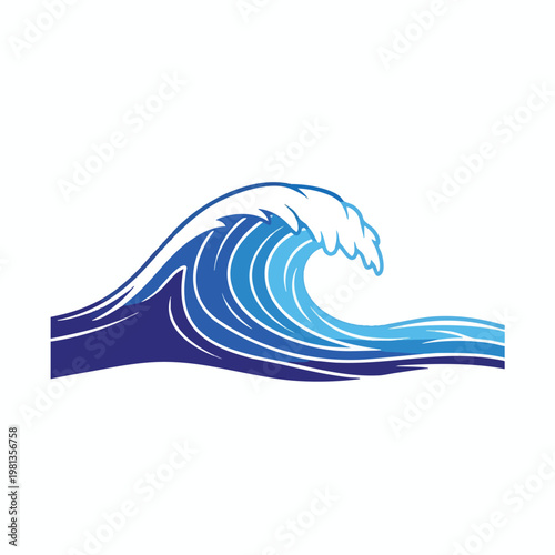 Dynamic Ocean Wave Illustration for Nature and Environment Themes