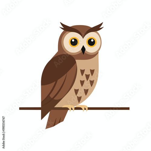Cute Animated Owl Illustration for Nature and Wildlife Themes