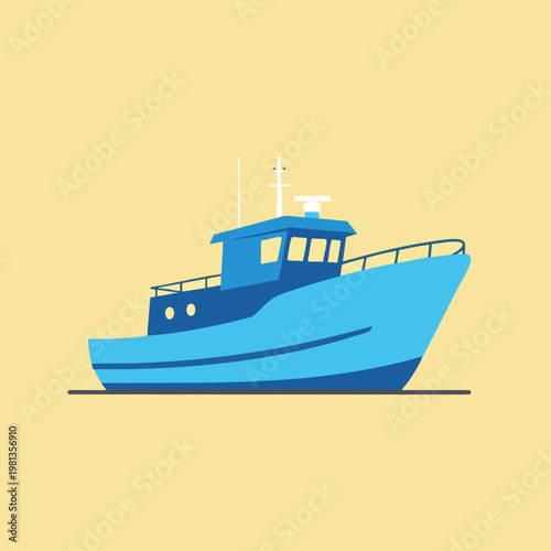 Modern Powerboat on Calm Water for Marine Transportation and Leisure