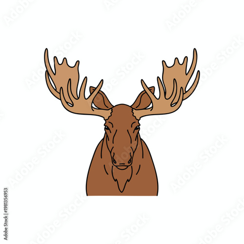 Elegant Illustration of a Majestic Deer with Large Antlers for Nature and Wildlife Themes