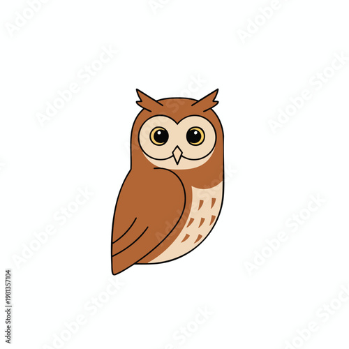Cute Cartoon Owl Illustration for Nature and Wildlife Projects
