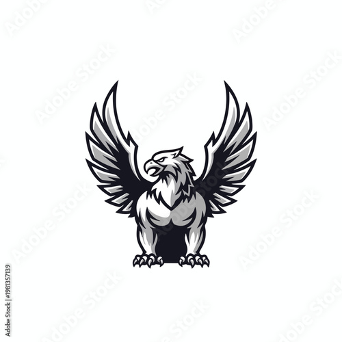 Majestic Bald Eagle Illustration with Outspread Wings for Nature and Wildlife Themes