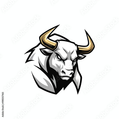 Powerful Bull Illustration for Sports Gaming and Bold Branding Designs