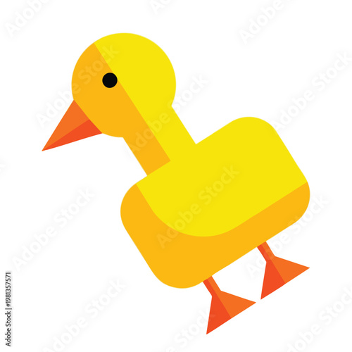 Cute and Playful Cartoon Duck Illustration for Kids and Web Design