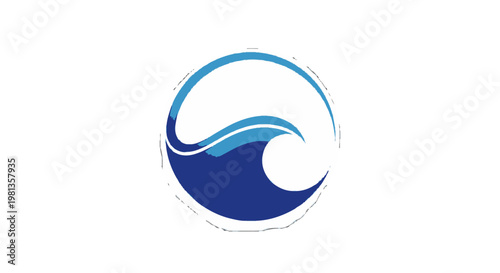 Blue wave logo on white background.