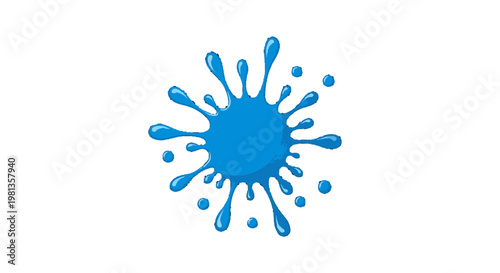 A blue paint splatter on white background.