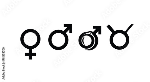 A simple graphic displays four distinct symbols representing gender and biological sex variations