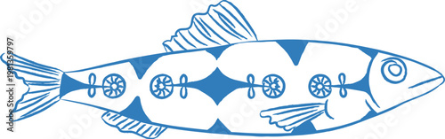 Sardine Cutaway Anatomy Sketch