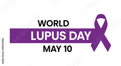 World lupus day awareness ribbon and date may 10th