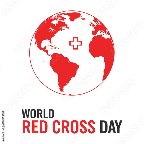 World red cross day illustration global humanitarian aid and support