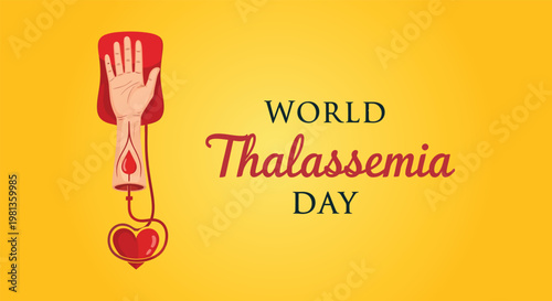World thalassemia day awareness hand reaching for a heart