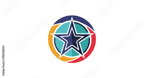 Colorful Star in Circle Logo Design.