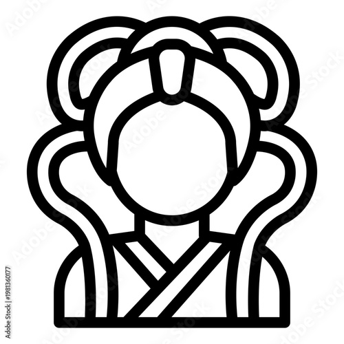 Chang e outline icon. moon goddess. storytelling element. Festival