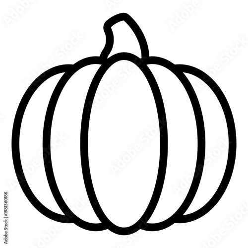 pumpkin outline icon. autumn vegetable. seasonal meal. farm harvest.
