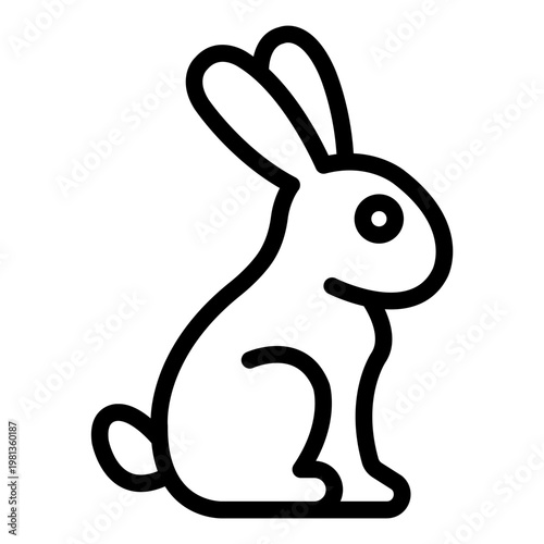 rabbit outline icon. jade hare. lunar companion. moon legend.