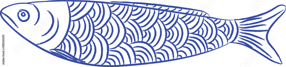 Naklejka premium Sardine Hand Drawn Sketch
