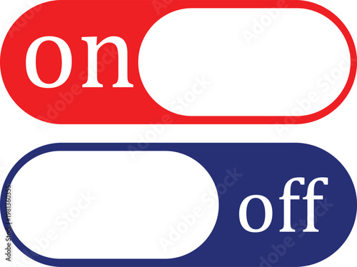 Toggle switch set on and off buttons for user interface design simple vector illustration for web and app development isolated on white