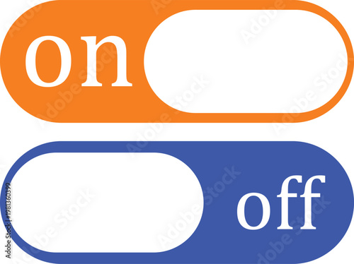 Set of on and off toggle switch buttons simple flat vector design for user interface elements isolated on white background