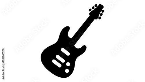 Electric guitar icon, musical instrument symbol, vector illustration