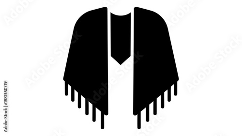 Hand embroidered shawl icon