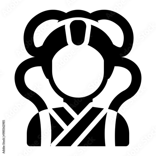 Chang e glyph icon. moon goddess. storytelling element. Festival