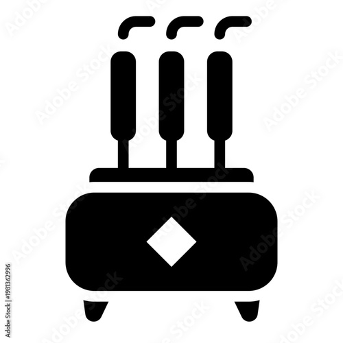 incense glyph icon. burning stick. worship ritual. temple altar.