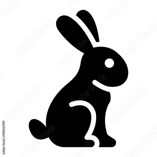 rabbit glyph icon. jade hare. lunar companion. moon legend.