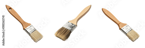 Professional Wooden Paint Brush PNG, Artistic Tool Clipart Illustration, Creative Decorating Brush Graphic, DIY Home Improvement Element, Painter Equipment Design Art Graphic