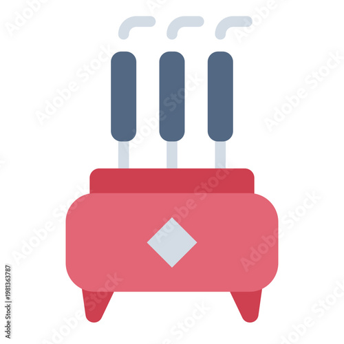 incense flat icon. burning stick. worship ritual. temple altar.