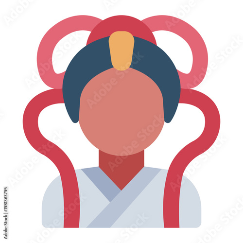 Chang e flat icon. moon goddess. storytelling element. Festival
