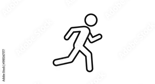 Stick figure of a person running.