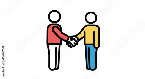 Two people shaking hands together.