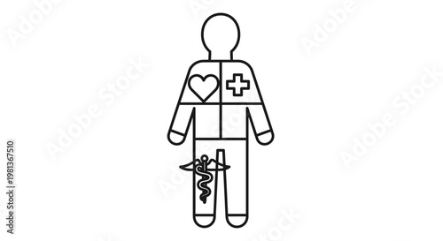 Medical Doctor Healthcare Worker Illustration.