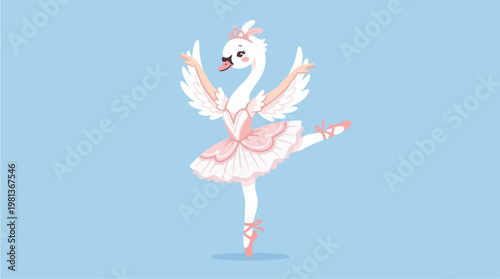 Ballet Swan Dance Illustration.