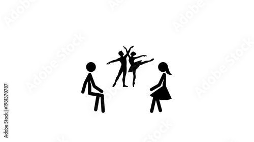 Minimalist Ballet Performance with Spectators