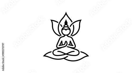 Minimalist Buddha Meditating in Lotus Pose