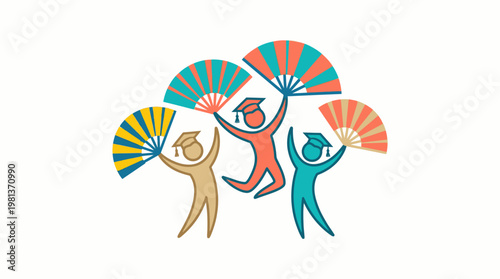 Joyful Graduates Celebrating with Fans