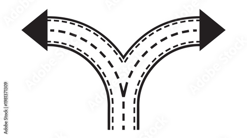 Stylized minimalist road intersection vector for urban planning and traffic design